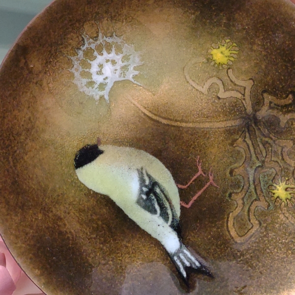 Brumm Enamel Bird Plate Signed Plate - Picture 2 of 4